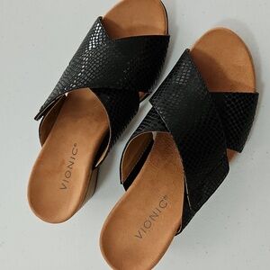 Vionic Leticia Wedge Criss Cross Straps Sandals  8
